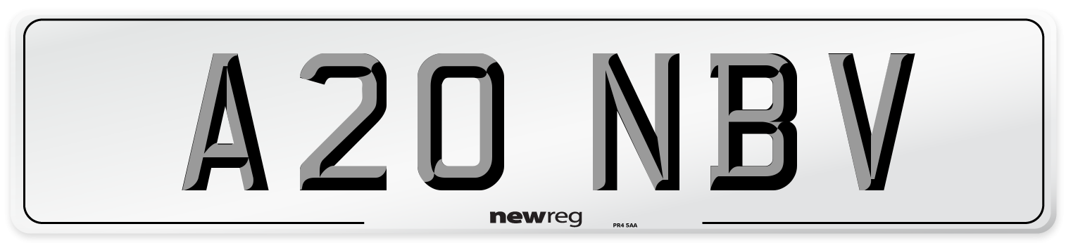 A20 NBV Number Plate from New Reg
